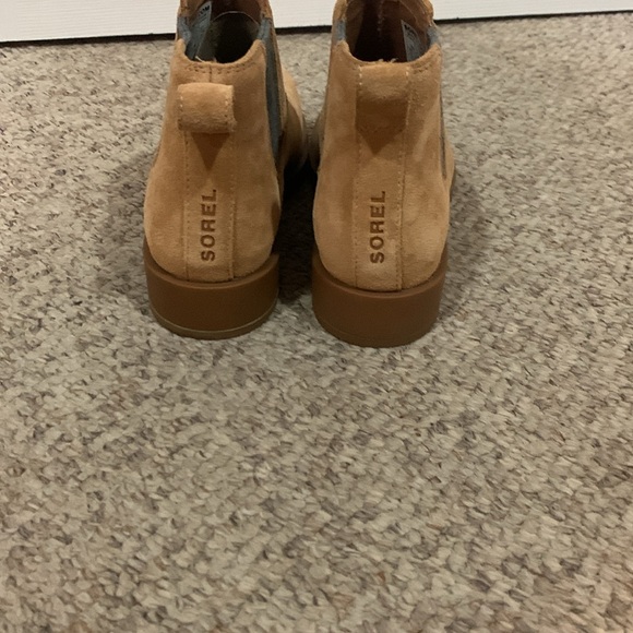 NWOT Sorel tan suede Emilee 11 pull on Chelsea waterproof boots 6.5 - Picture 5 of 7